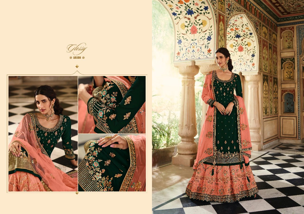 Glossy rubaab georgette graceful look salwar suit catalog