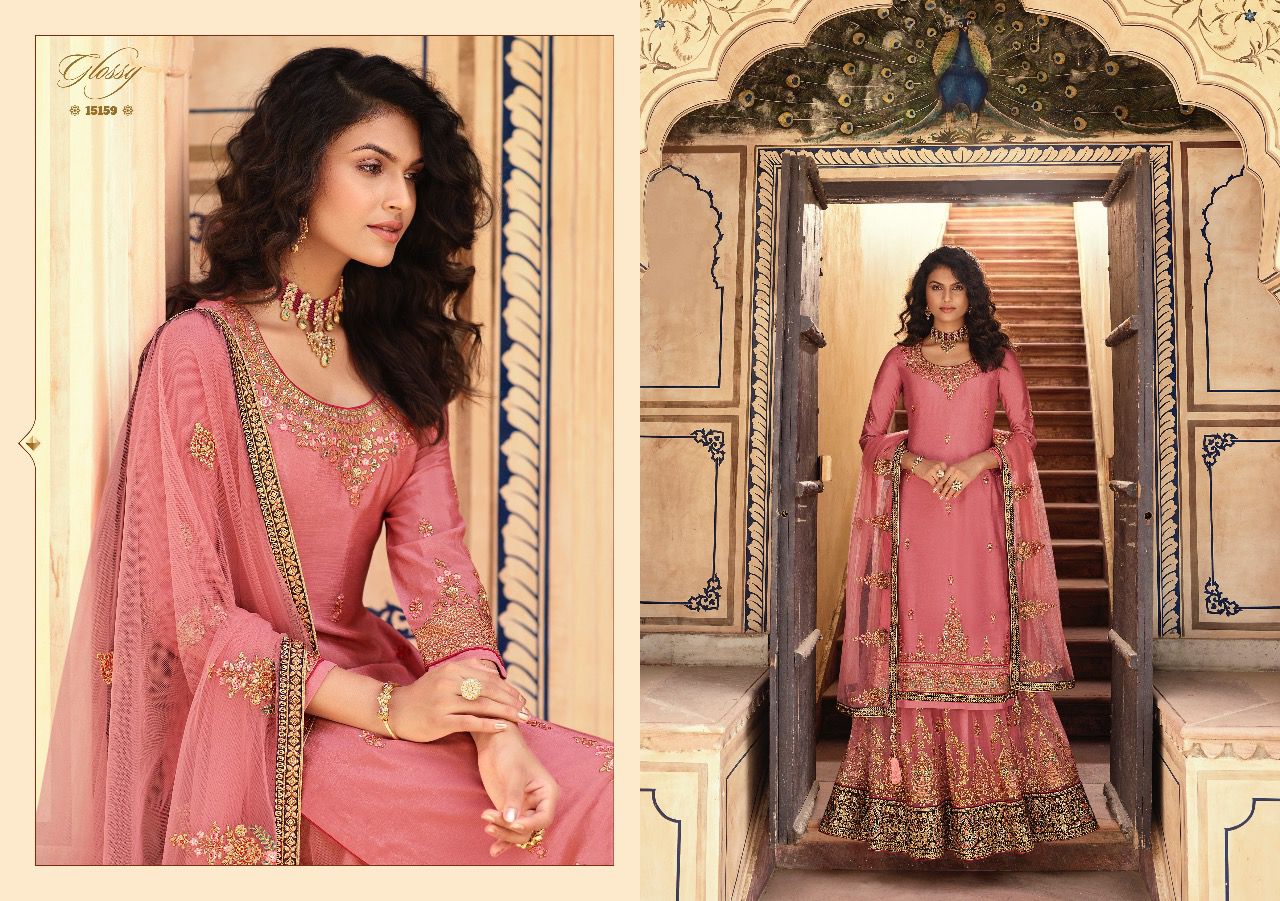 Glossy rubaab georgette graceful look salwar suit catalog