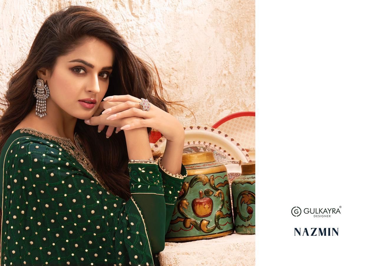 gulkayra designer nazmin georgette regal look salwra suit catalog