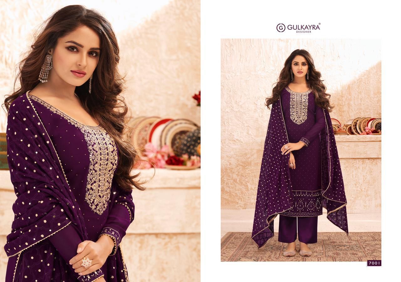 gulkayra designer nazmin georgette regal look salwra suit catalog