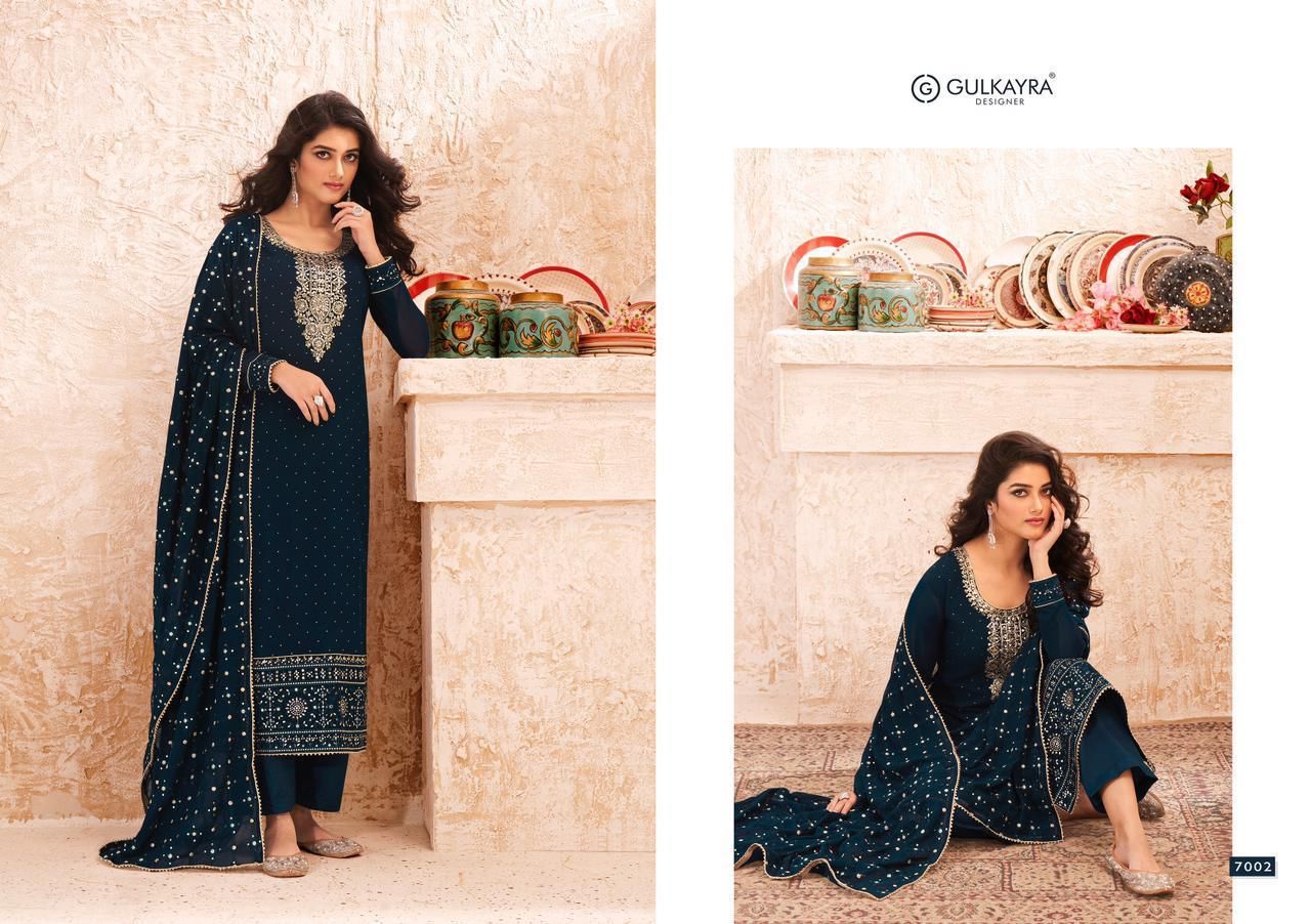 gulkayra designer nazmin georgette regal look salwra suit catalog