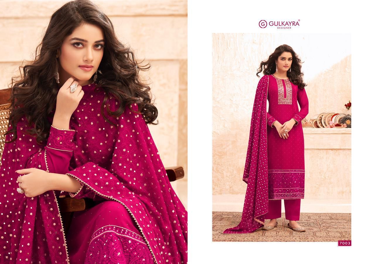 gulkayra designer nazmin georgette regal look salwra suit catalog