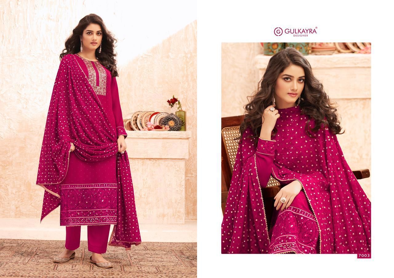 gulkayra designer nazmin georgette regal look salwra suit catalog