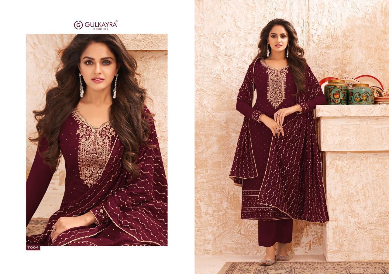 gulkayra designer nazmin georgette regal look salwra suit catalog