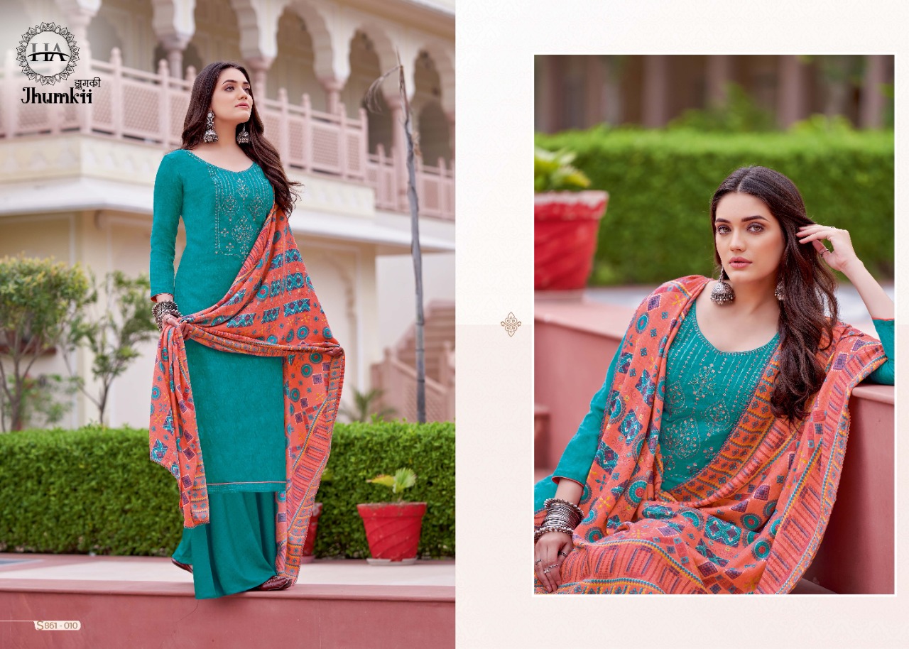 Harshit Fashion alok suit jhumkii pashmina exclusive print salwar suit catalog