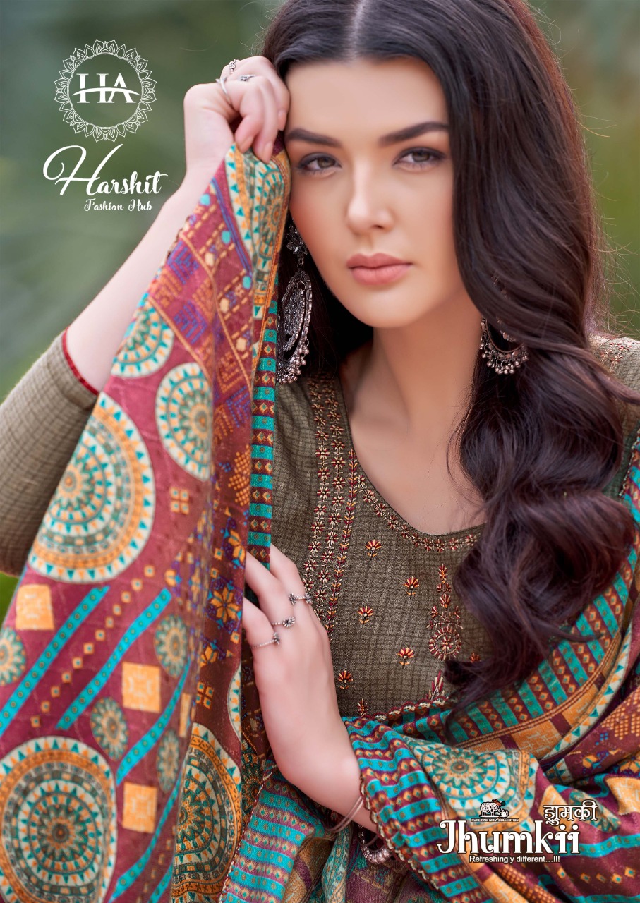 Harshit Fashion alok suit jhumkii pashmina exclusive print salwar suit catalog