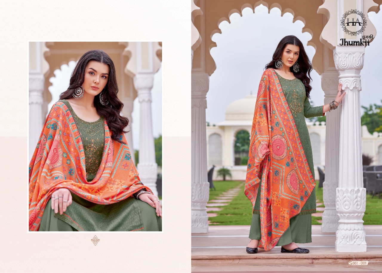 Harshit Fashion alok suit jhumkii pashmina exclusive print salwar suit catalog