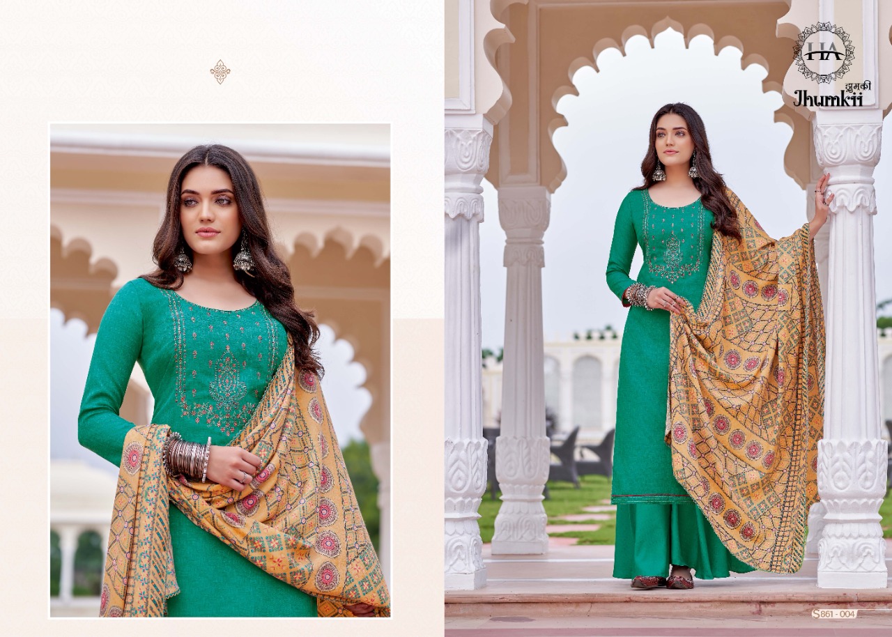 Harshit Fashion alok suit jhumkii pashmina exclusive print salwar suit catalog