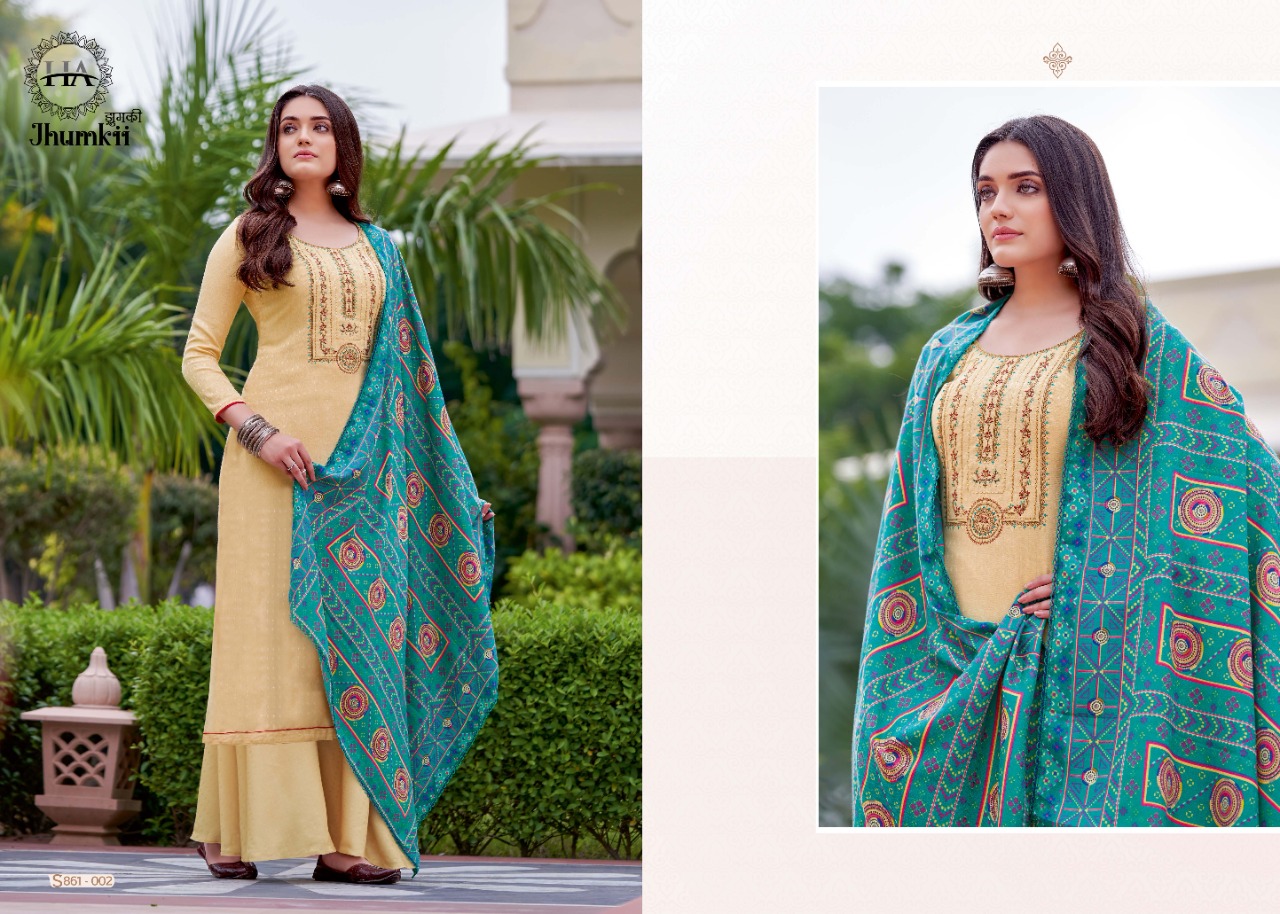 Harshit Fashion alok suit jhumkii pashmina exclusive print salwar suit catalog