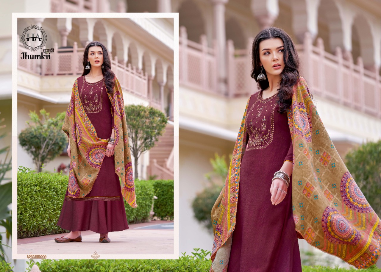 Harshit Fashion alok suit jhumkii pashmina exclusive print salwar suit catalog