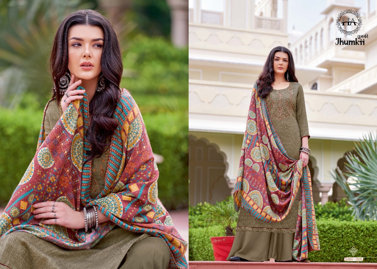 Harshit Fashion alok suit jhumkii pashmina exclusive print salwar suit catalog