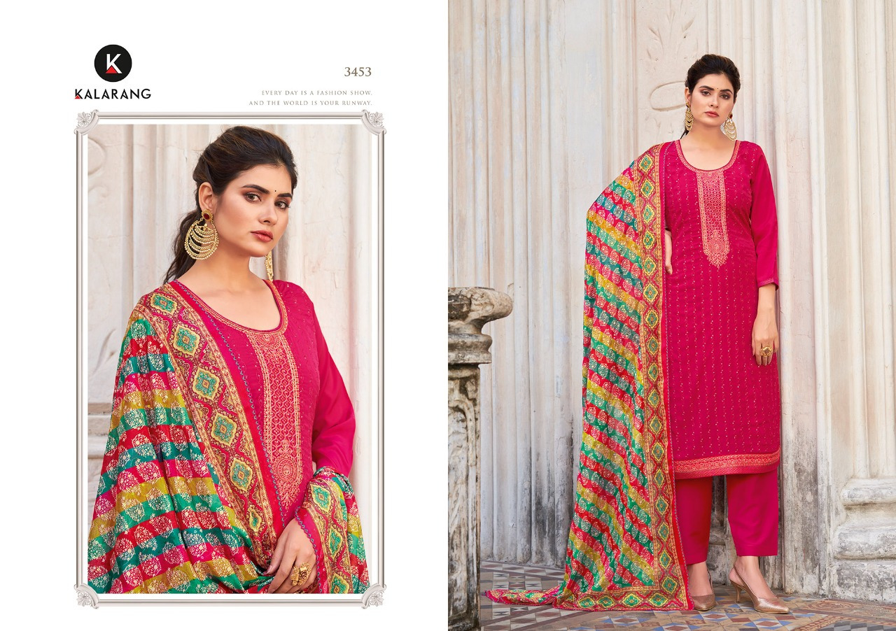 kalarang goldi crepe regal look salwar suit catalog