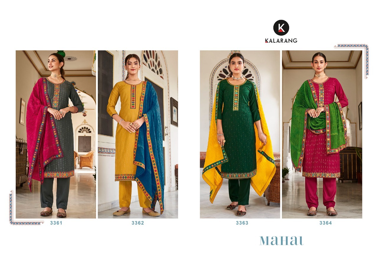 kalarang mahal silk elegant salwar suit catalog