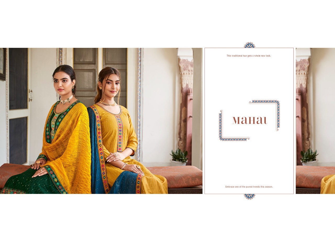 kalarang mahal silk elegant salwar suit catalog