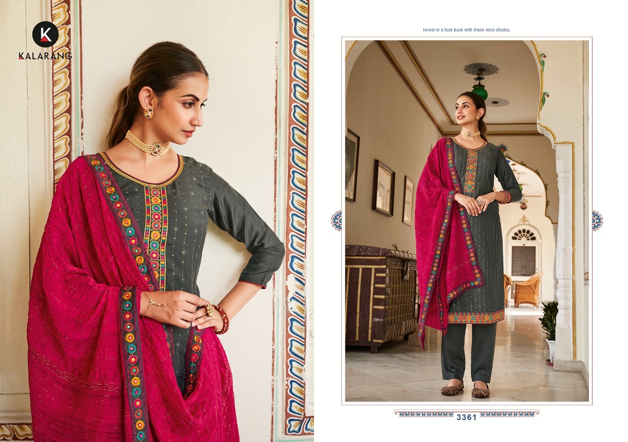 kalarang mahal silk elegant salwar suit catalog