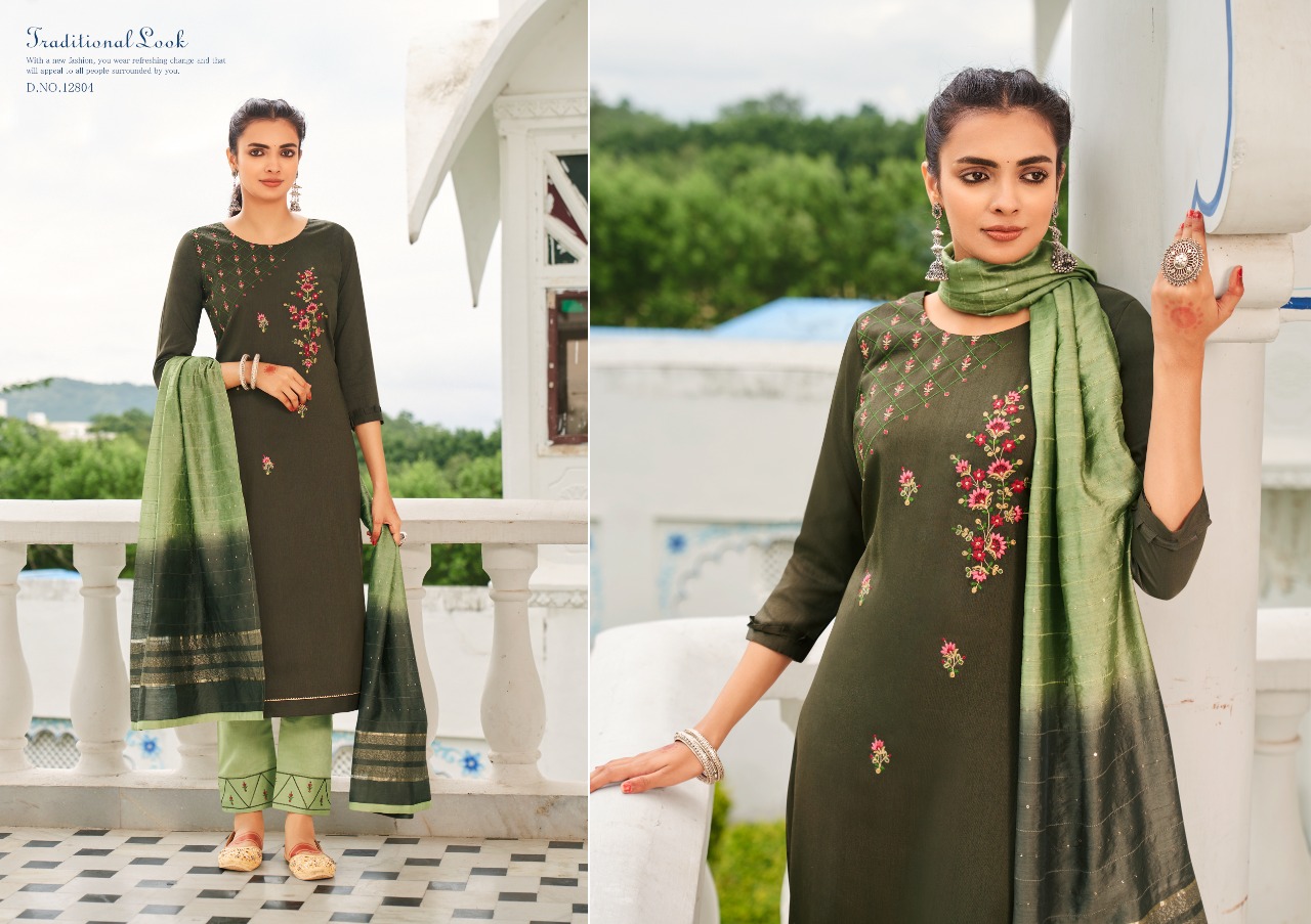 kivi kajree rajwadi silk elegant top bottom with dupatta catalog