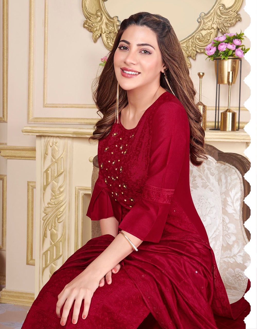 lily and lali chiken kari silk gorgeous look top bottom and dupatta catalog