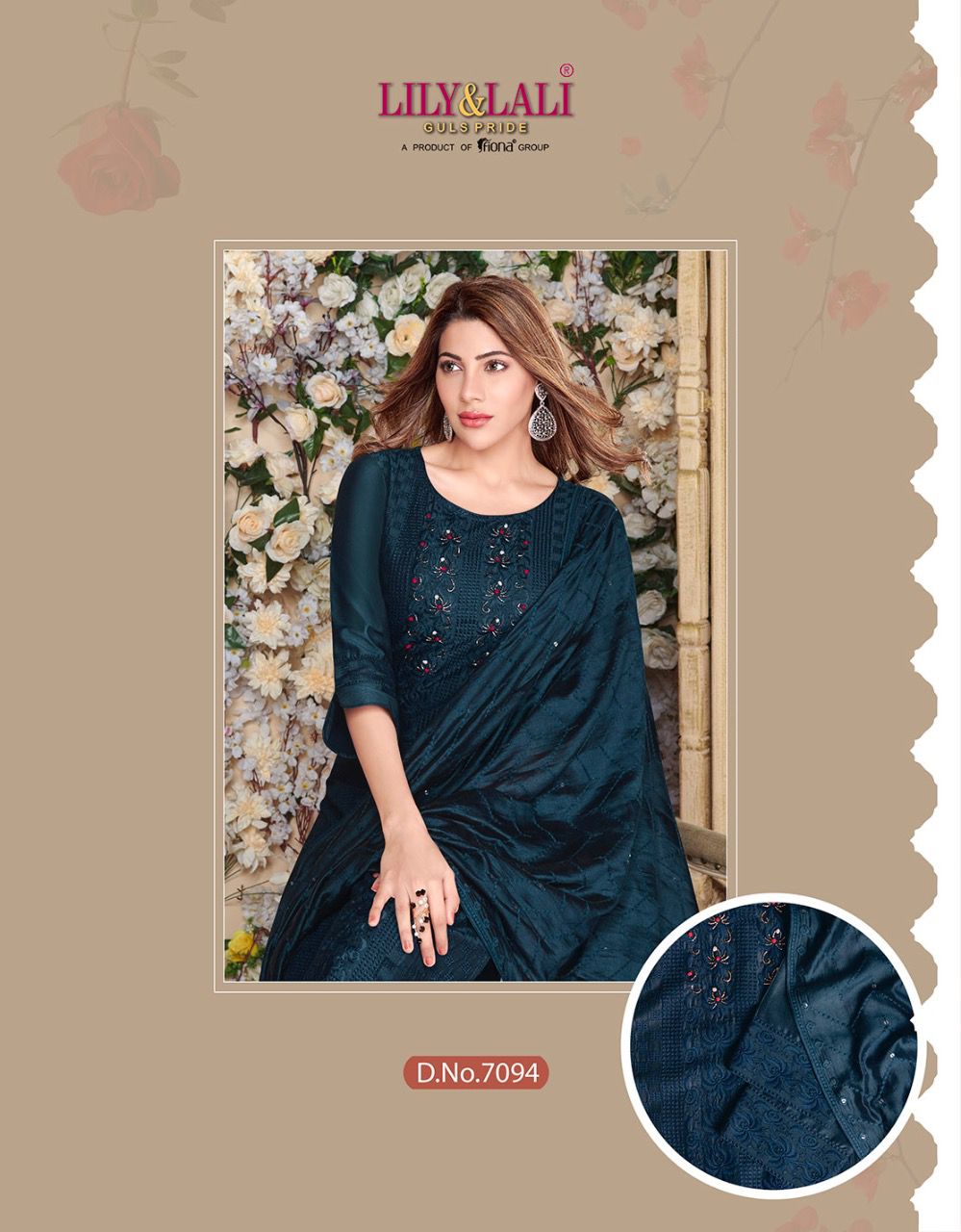 lily and lali chiken kari silk gorgeous look top bottom and dupatta catalog