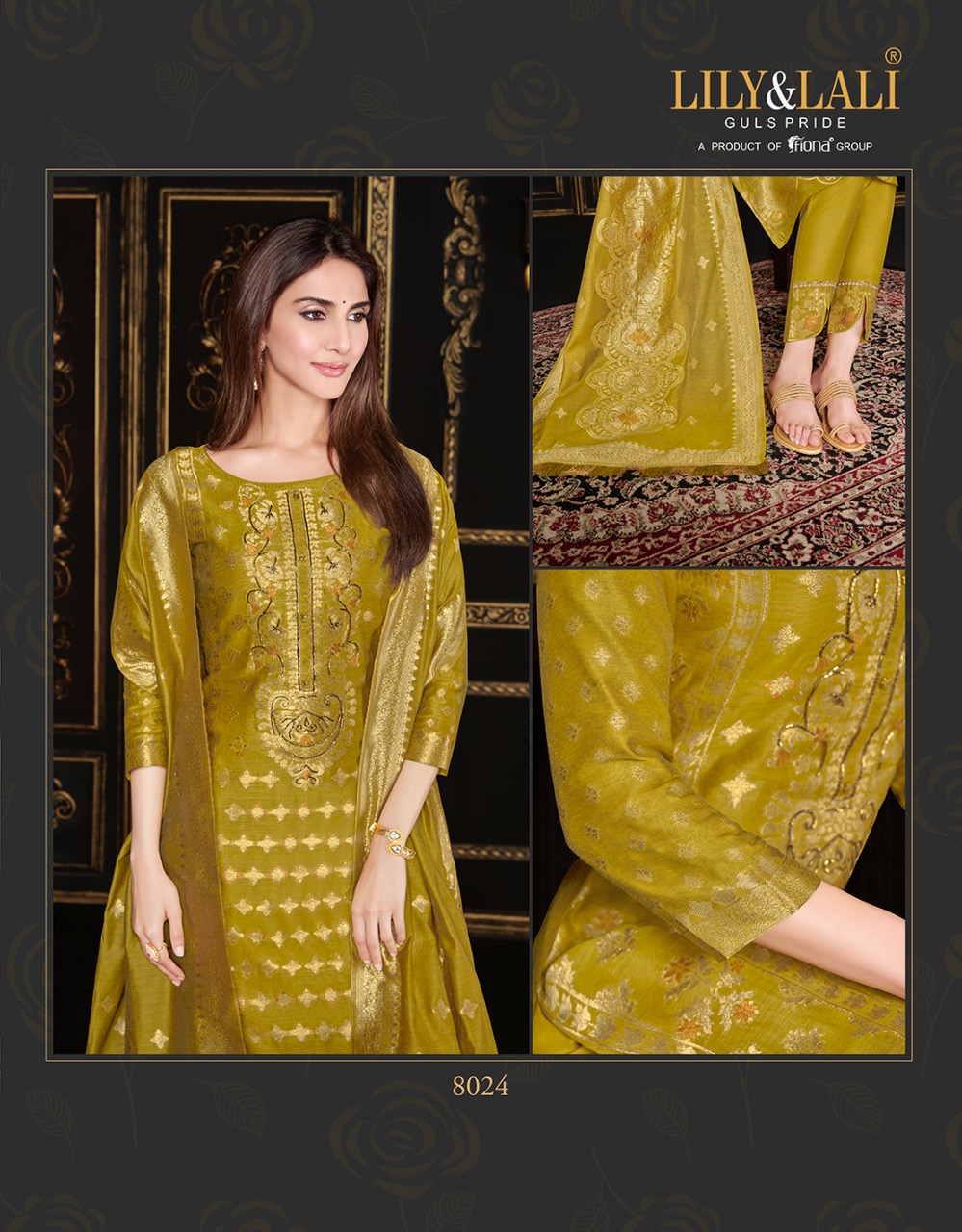 lily and lali silk kari  silk classic trendy look top bottom with dupatta catalog