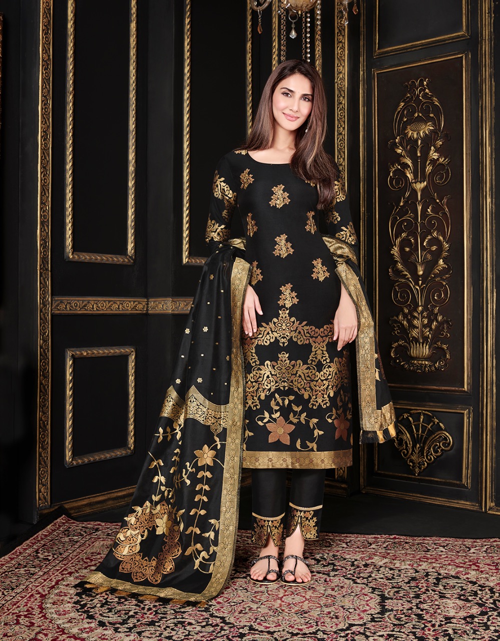 lily and lali silk kari  silk classic trendy look top bottom with dupatta catalog