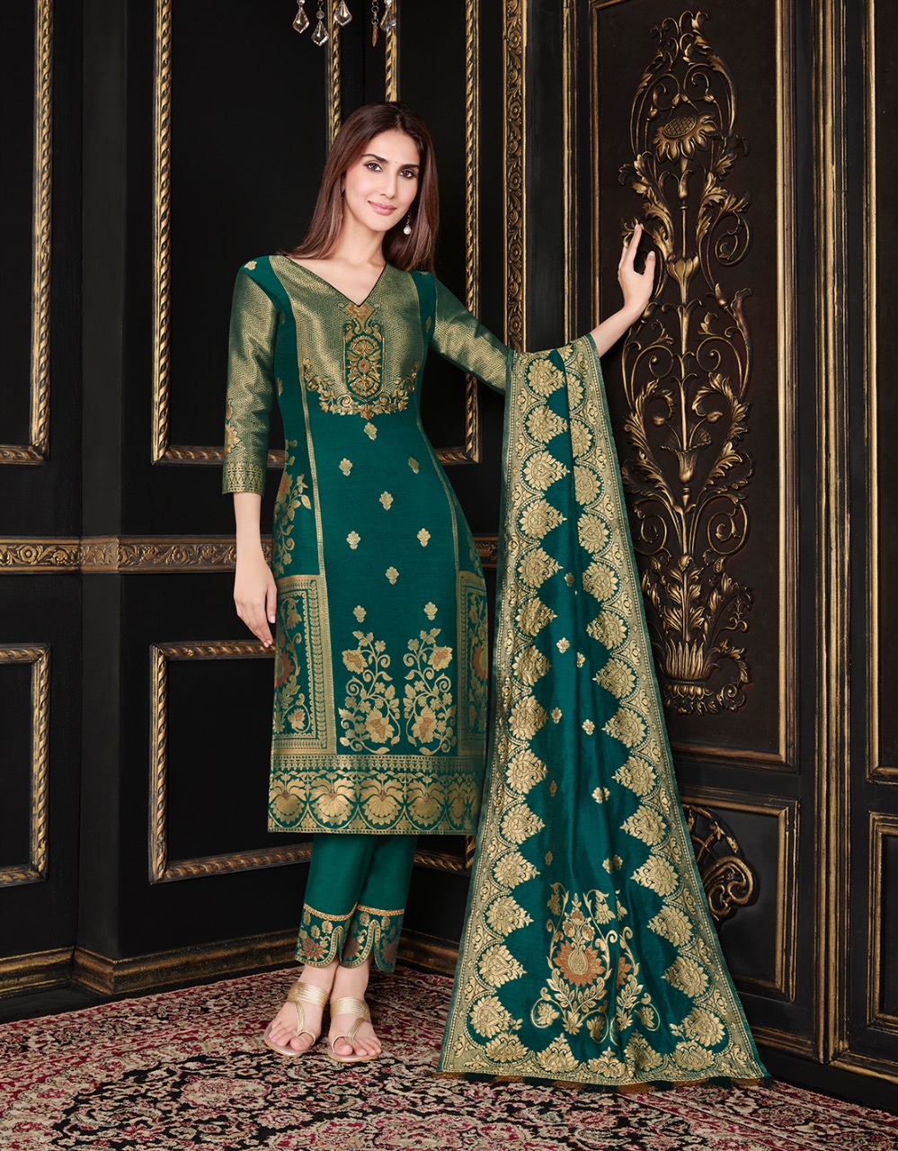 lily and lali silk kari  silk classic trendy look top bottom with dupatta catalog