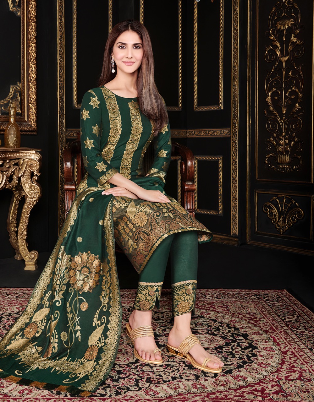 lily and lali silk kari  silk classic trendy look top bottom with dupatta catalog