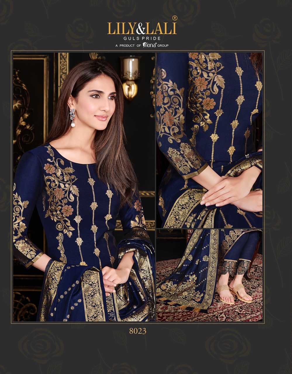 lily and lali silk kari  silk classic trendy look top bottom with dupatta catalog