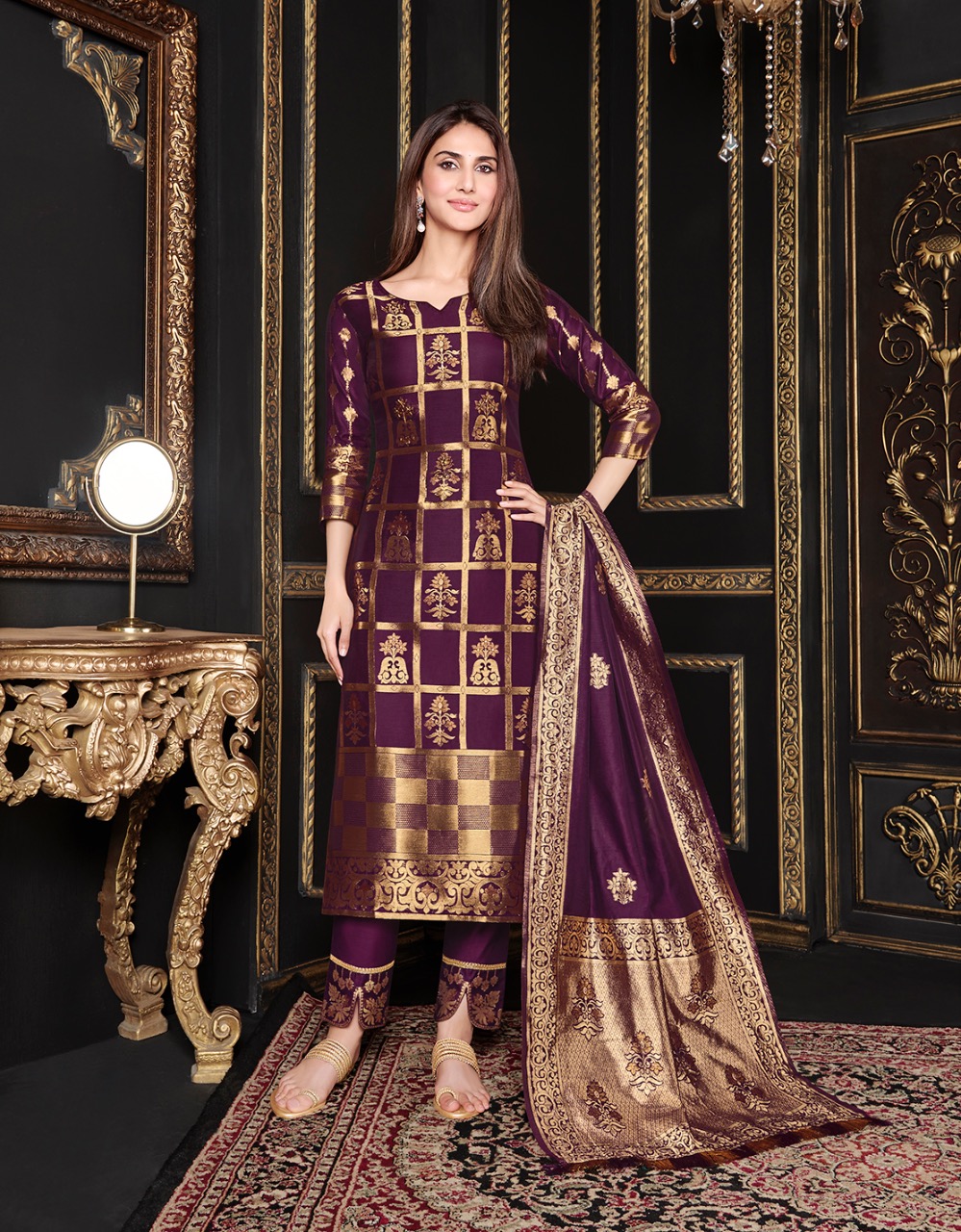 lily and lali silk kari  silk classic trendy look top bottom with dupatta catalog