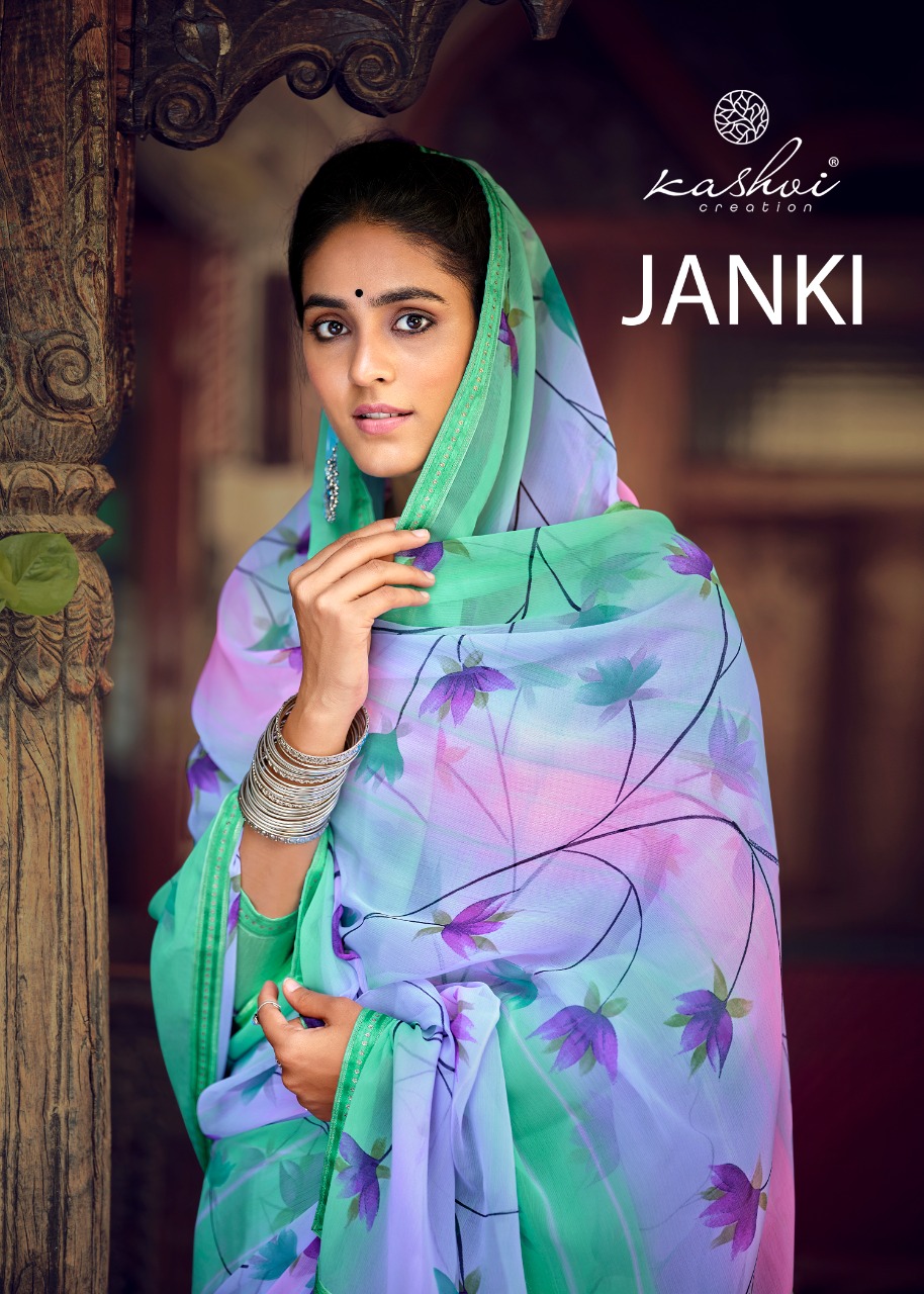 lt kashvi creation janki chiffon beautifull print saree catalog