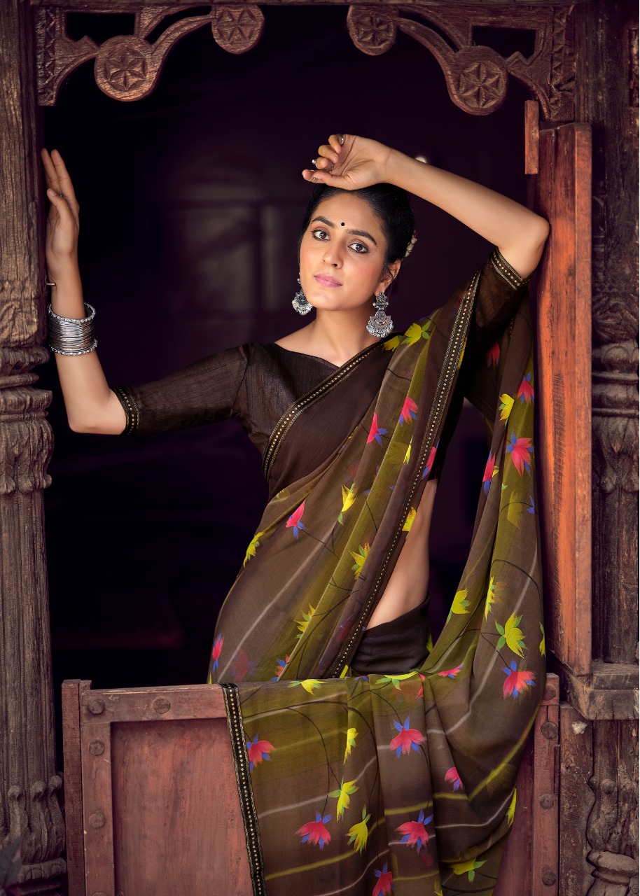 lt kashvi creation janki chiffon beautifull print saree catalog