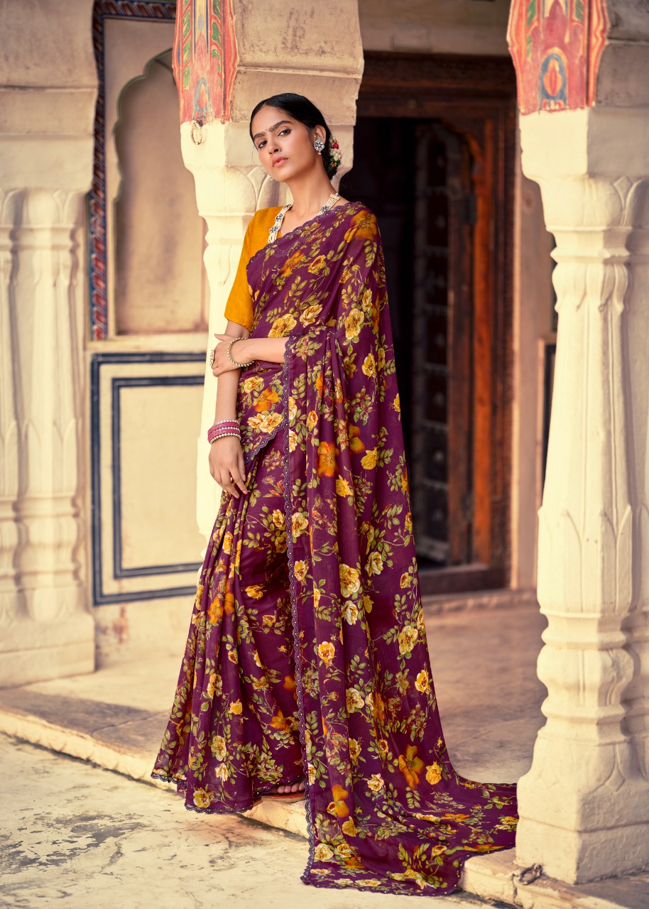 lt kashvi creation nirali vol 2 alfino beautiful flower print saree catalog