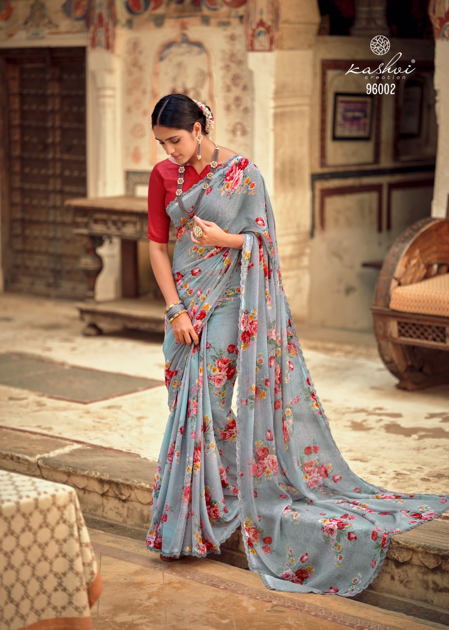 lt kashvi creation nirali vol 2 alfino beautiful flower print saree catalog