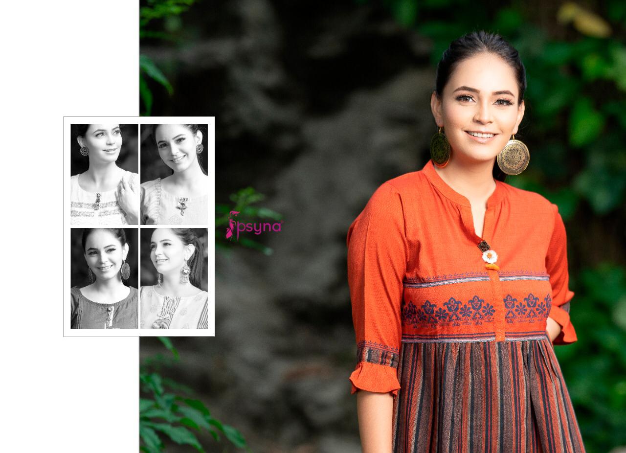 psyna presthi cotton new and modern style kurti catalog