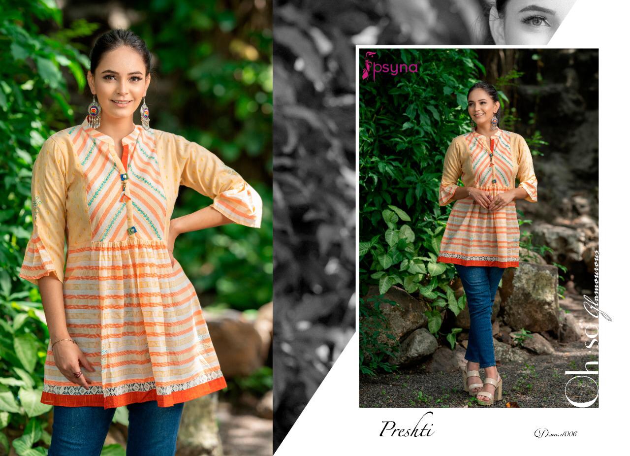 psyna presthi cotton new and modern style kurti catalog