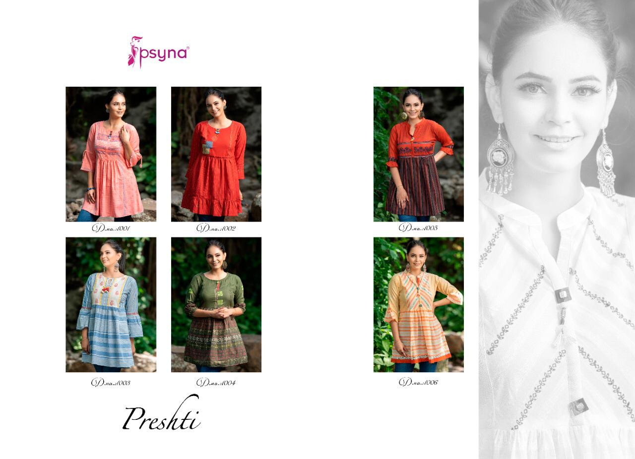 psyna presthi cotton new and modern style kurti catalog