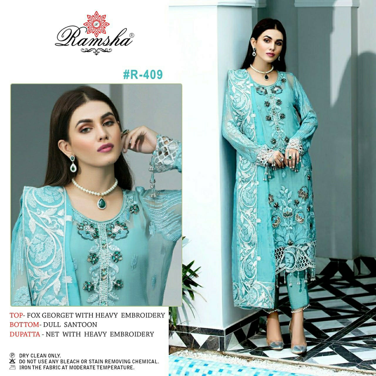 ramsha ramsha r 407 r 409 georget astonishing salwar suit catalog