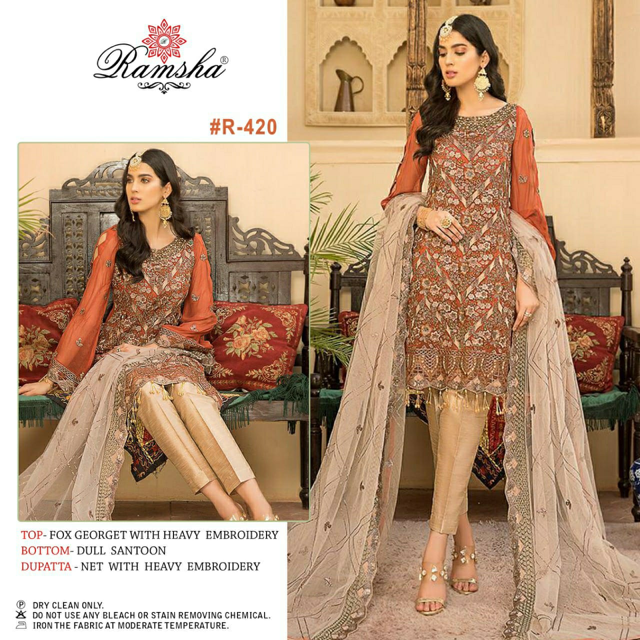 Ramsha Ramsha r-420 Salwar Kameez Georgette Singles