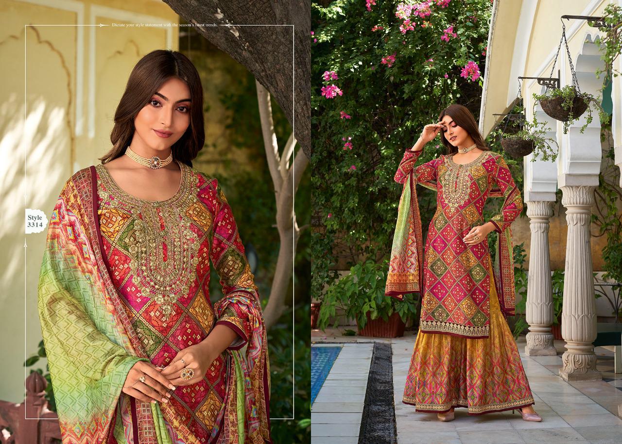 rangoon aadhya satin innovative style top bottom with dupatta catalog