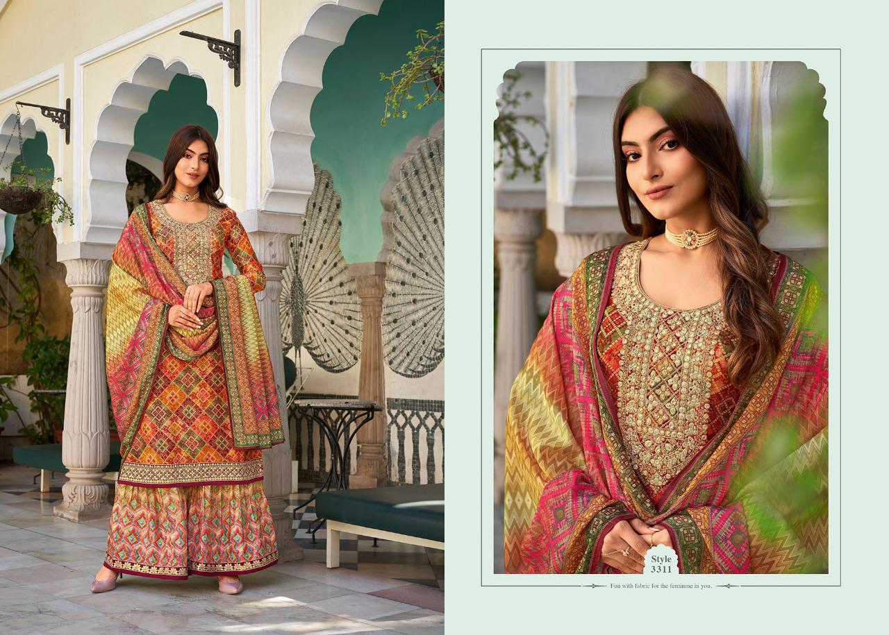 rangoon aadhya satin innovative style top bottom with dupatta catalog