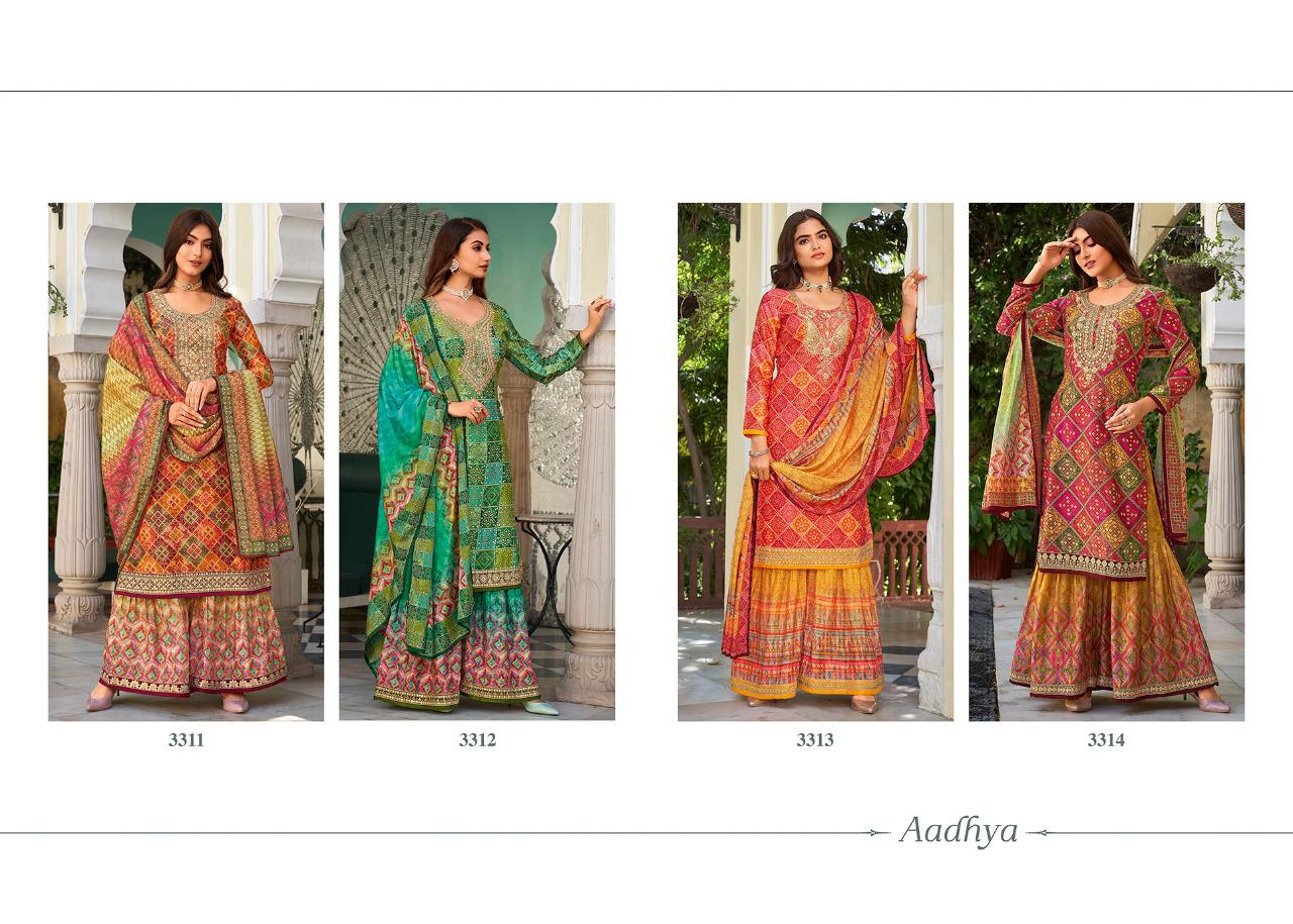 rangoon aadhya satin innovative style top bottom with dupatta catalog