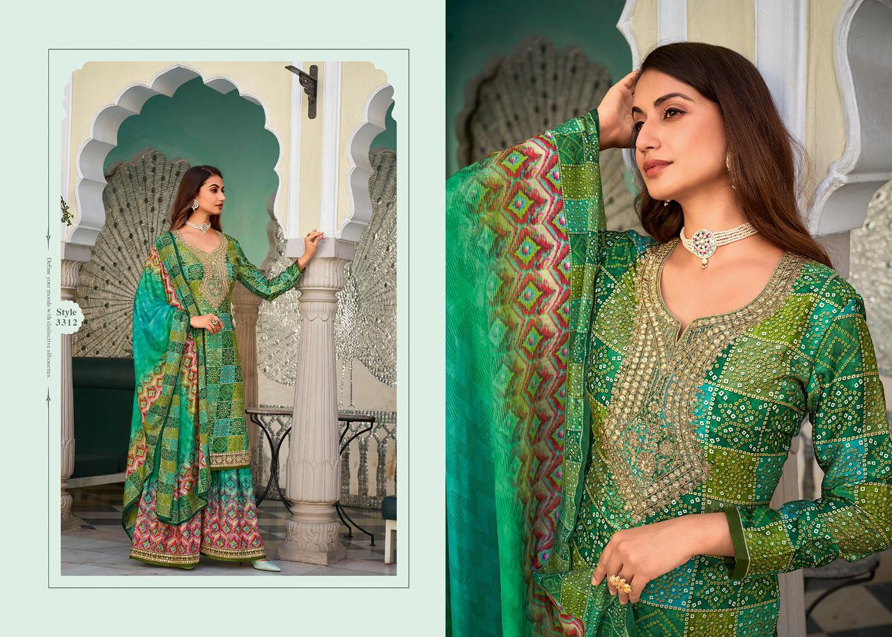 rangoon aadhya satin innovative style top bottom with dupatta catalog