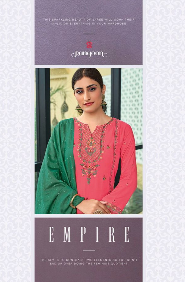 Rangoon empire muslin regal look top bottom with dupatta  catalog