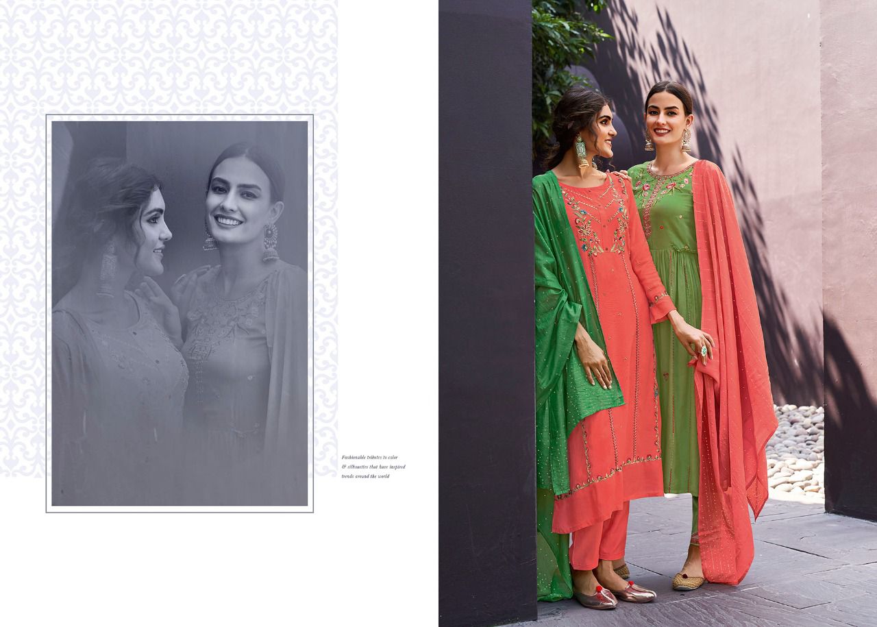 Rangoon empire muslin regal look top bottom with dupatta  catalog