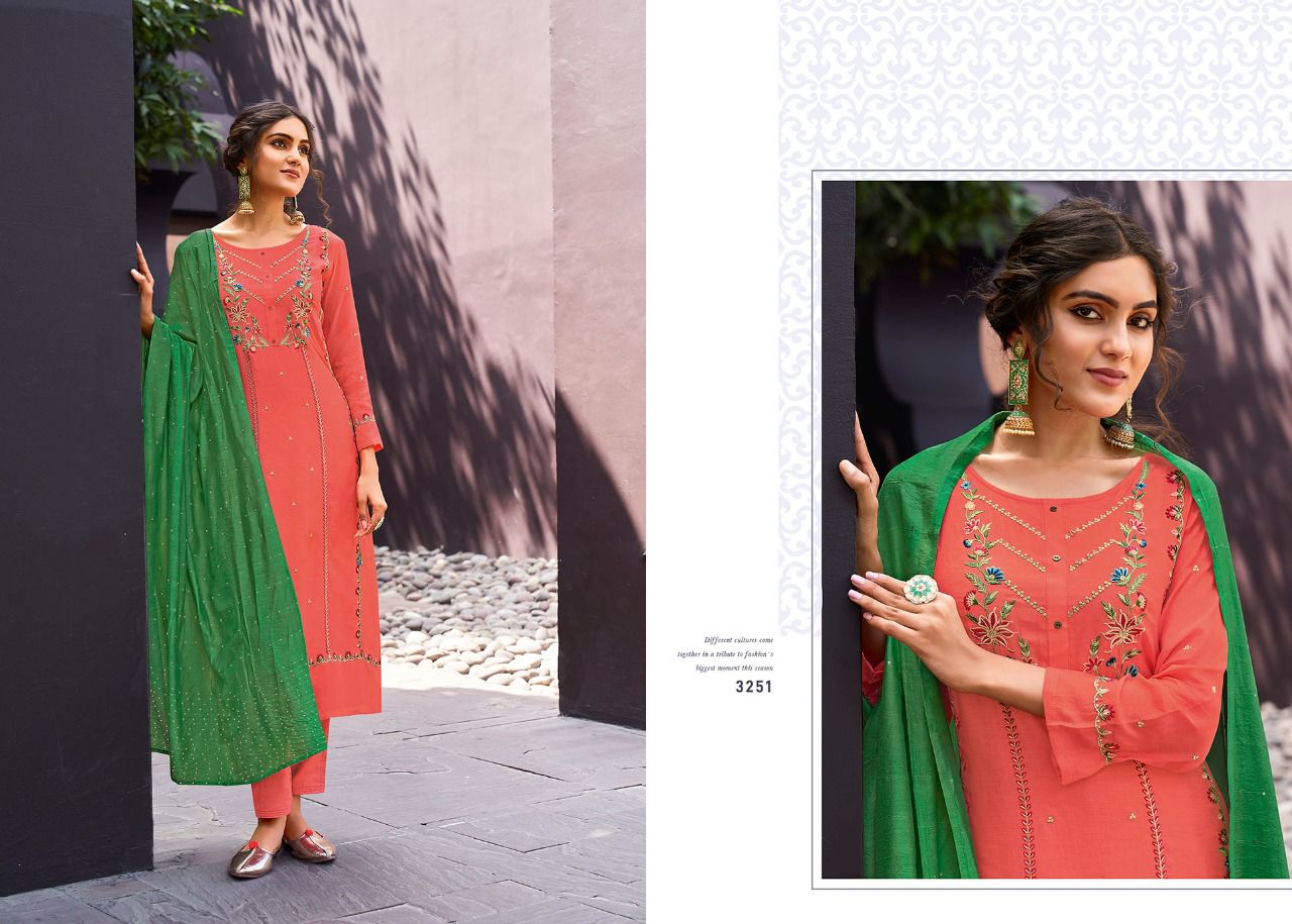 Rangoon empire muslin regal look top bottom with dupatta  catalog