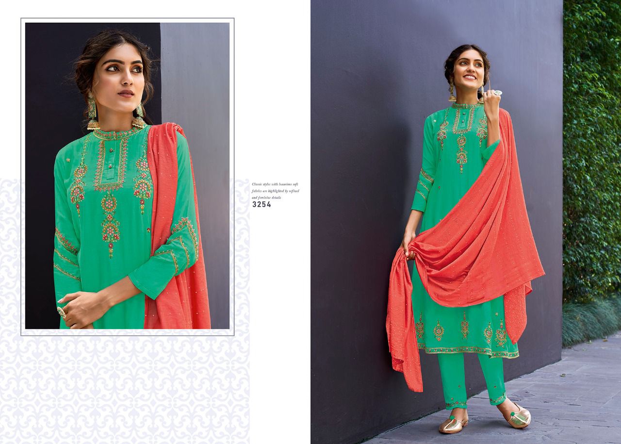 Rangoon empire muslin regal look top bottom with dupatta  catalog