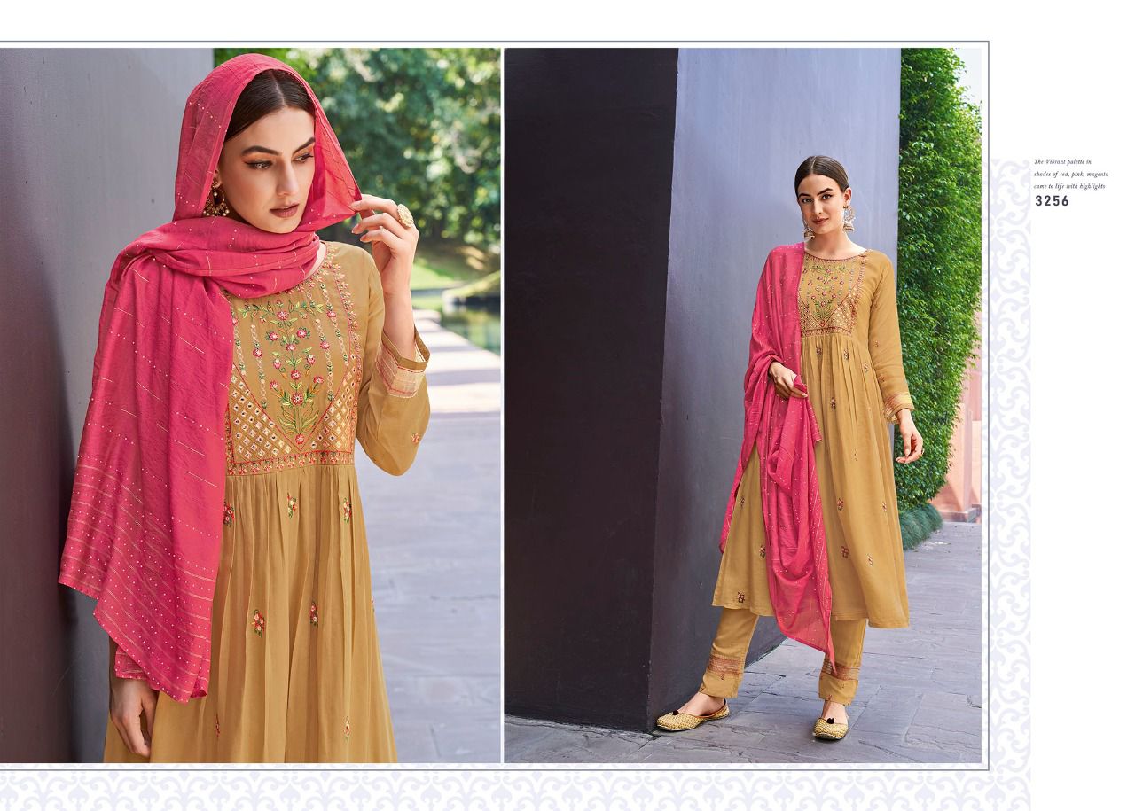 Rangoon empire muslin regal look top bottom with dupatta  catalog