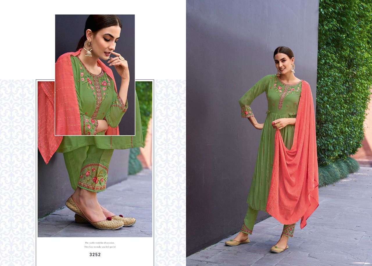 Rangoon empire muslin regal look top bottom with dupatta  catalog