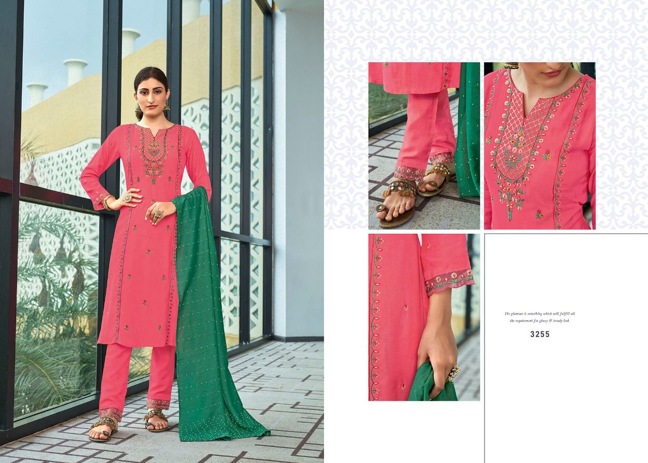 Rangoon empire muslin regal look top bottom with dupatta  catalog