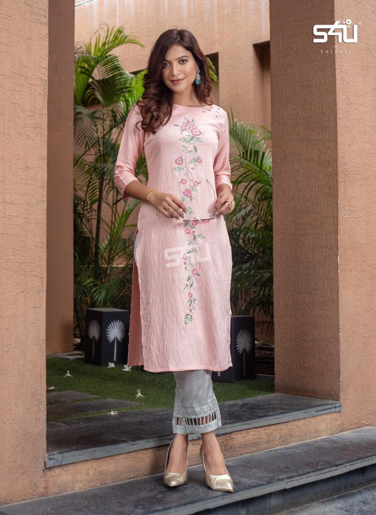 s4u s4u 240 fancy astonishing kurti with bottom size set