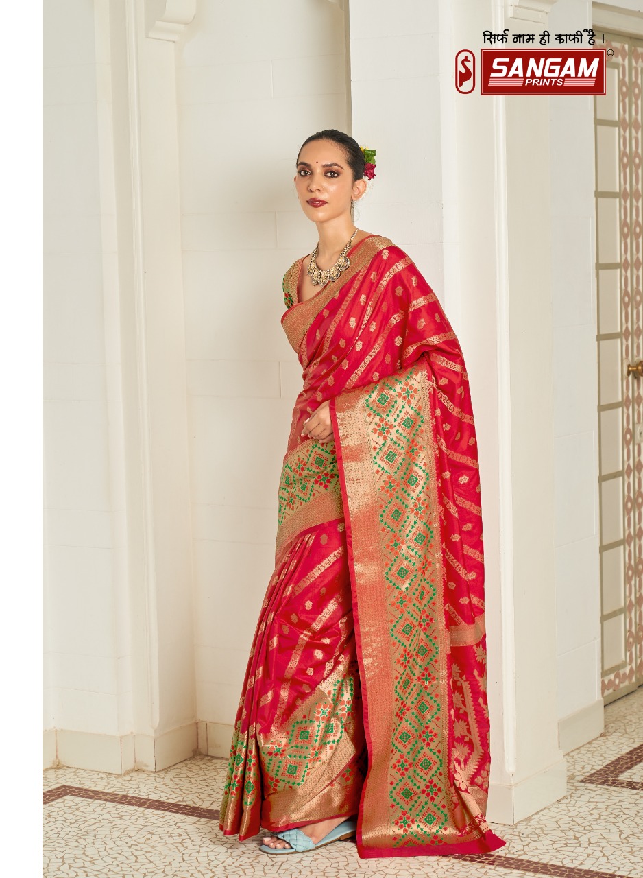 sangam print arpita silk elegant saree catalog